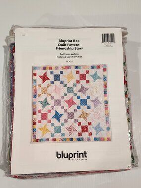 CRAFTSY Boundless Friendship Stars Quilt Kit Fabric Pattern Backing 69"X69"